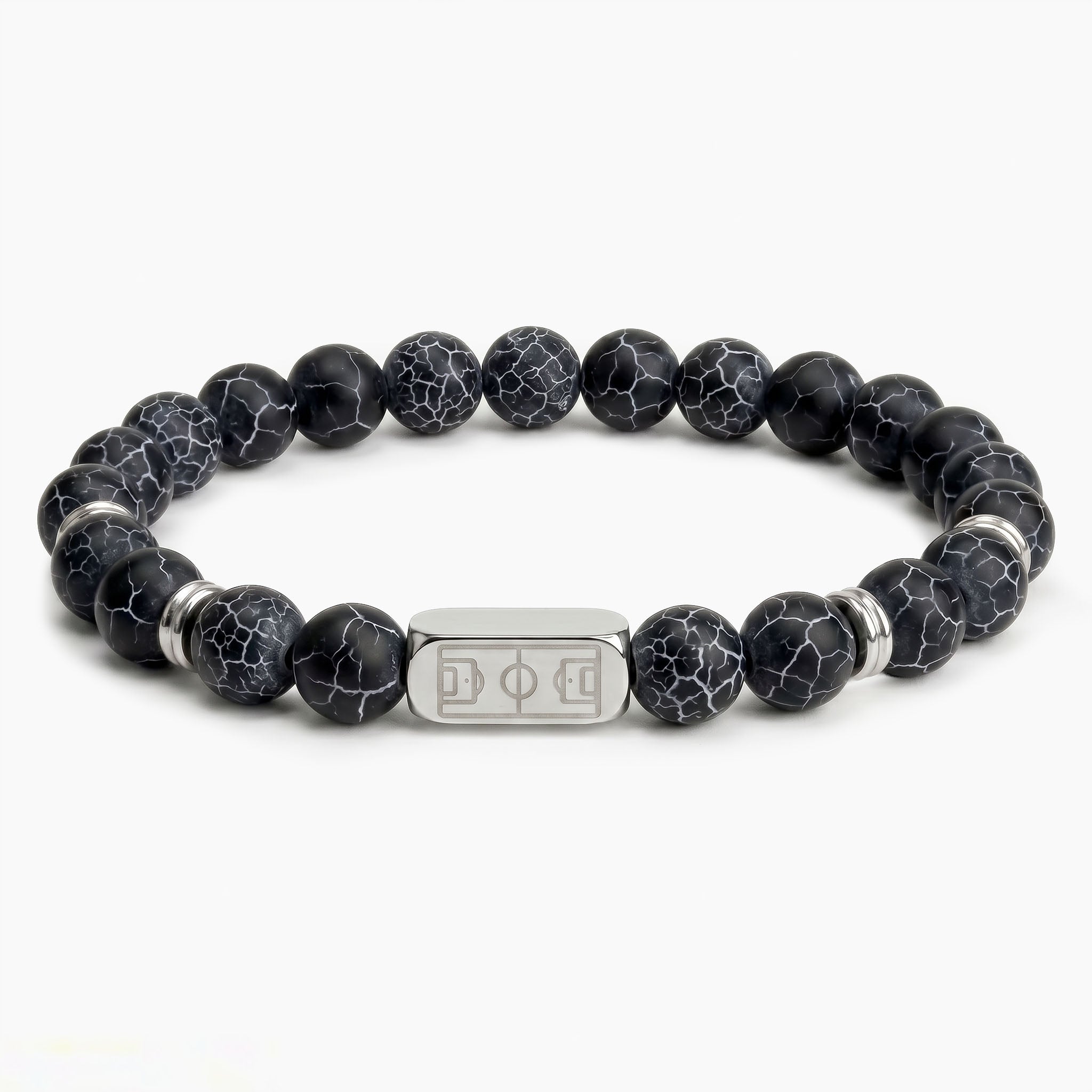 All cracked black agate bracelet