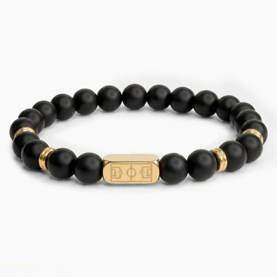 Matte black agate bracelet - gold