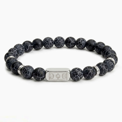All cracked black agate bracelet