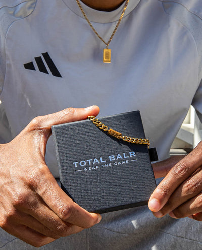 Cuban chain engraved football field - gold